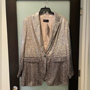 Marks & Spencer Silver Ombré Sequin Blazer - Size: 18US (22UK) - NWT
